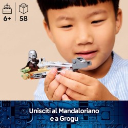 LEGO Star Wars 75436 Speeder Bike del Mandaloriano e di Grogu - Giocattolo con Figura di Grogu e Minifigure di Din Djarin con B