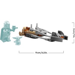 LEGO Star Wars 75436 Speeder Bike del Mandaloriano e di Grogu - Giocattolo con Figura di Grogu e Minifigure di Din Djarin con B