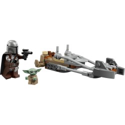 LEGO Star Wars 75436 Speeder Bike del Mandaloriano e di Grogu - Giocattolo con Figura di Grogu e Minifigure di Din Djarin con B