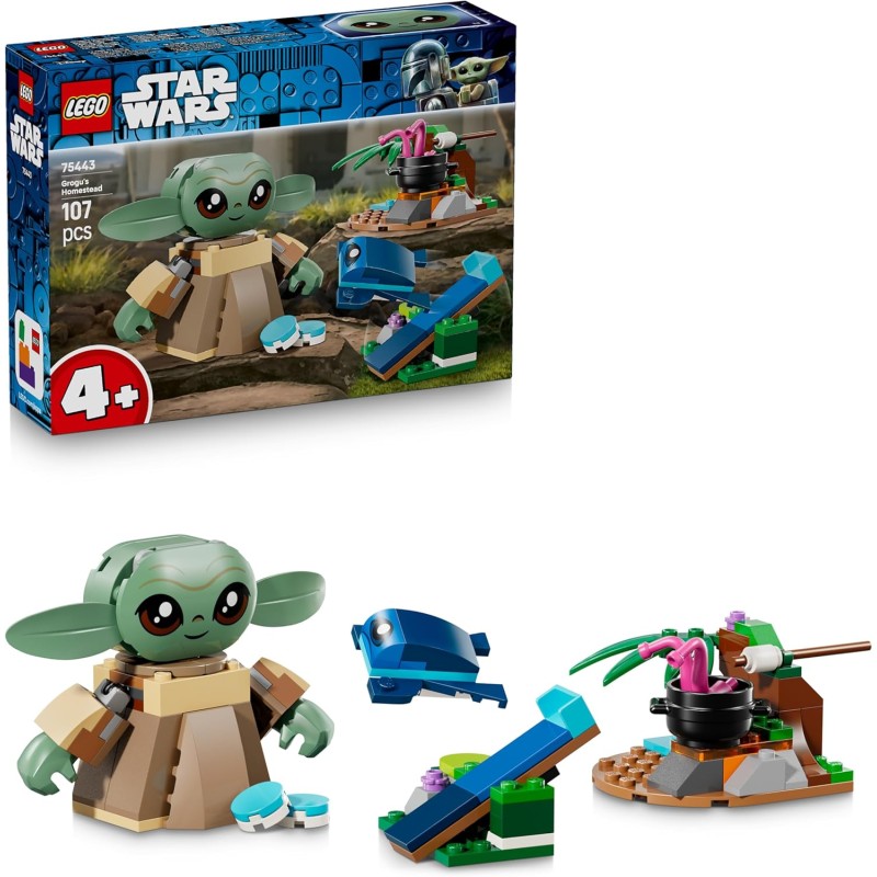 LEGO Star Wars 75443 La Casa di Grogu - Giocattolo da Costruire con Personaggio Grogu, Rana Sorgan, Catapulta e Biscotti Blu - 