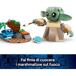 LEGO Star Wars 75443 La Casa di Grogu - Giocattolo da Costruire con Personaggio Grogu, Rana Sorgan, Catapulta e Biscotti Blu - 