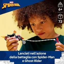 LEGO | 76335 Marvel Spider-Man vs. Ghost Rider in Motocicletta - Giocattolo dei Supereroi con Modellino di Moto, 2 Minifigure, 