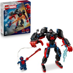 LEGO | 76337 Marvel Mech di Miles Morales vs. Spider-Man 2099 - Giocattolo dei Supereroi con Action Figure, 2 Minifigure, Raggi