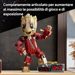 LEGO | 76341 Marvel Groot in Tuta da Ravager - Action Figure Giocattolo da Collezione per Supereroi - Decorazione per Camera da