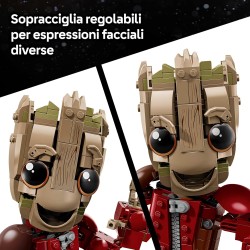 LEGO | 76341 Marvel Groot in Tuta da Ravager - Action Figure Giocattolo da Collezione per Supereroi - Decorazione per Camera da