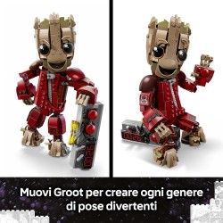 LEGO | 76341 Marvel Groot in Tuta da Ravager - Action Figure Giocattolo da Collezione per Supereroi - Decorazione per Camera da