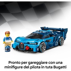 LEGO 77253 Speed Champions Super Auto Sportiva Bugatti Vision GT - Modello di Macchina Giocattolo con Minifigure da Collezione