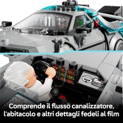 LEGO 77256 Speed Champions Macchina del Tempo di Ritorno al Futuro Giocattolo - Kit Modellino di Auto con Minifigure di Doc Bro