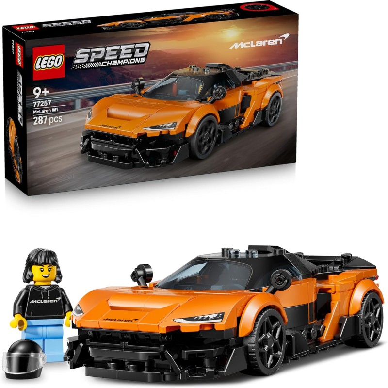 LEGO 77257 Speed Champions McLaren W1 Macchina Giocattolo - Modello di Auto con Minifigure da Collezione del Pilota