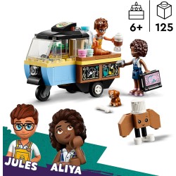 LEGO Friends 42606 Furgoncino del Fornaio, Kit di Costruzioni con Cucina Giocattolo Mobile, Cibo, Mini Bamboline di Aliya e Jul