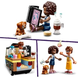 LEGO Friends 42606 Furgoncino del Fornaio, Kit di Costruzioni con Cucina Giocattolo Mobile, Cibo, Mini Bamboline di Aliya e Jul
