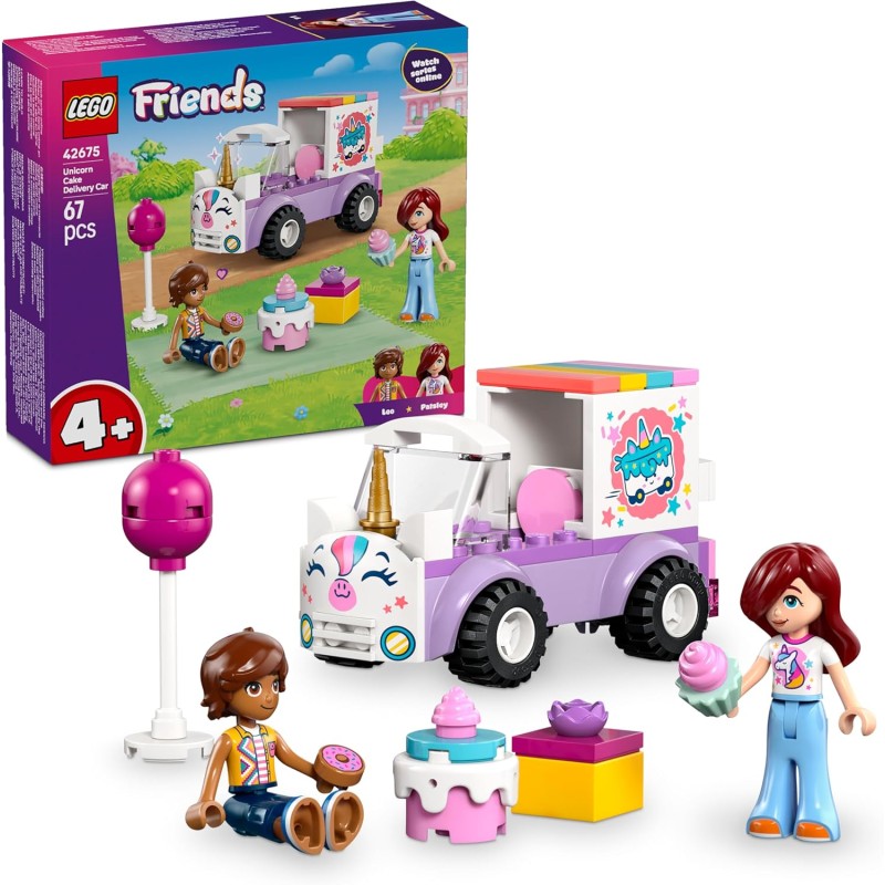 LEGO Friends 42675 Auto-Unicorno per la Consegna di Torte - Gioco Didattico per la Motricità Fine con 2 Mini Bamboline e Access