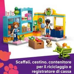 LEGO Friends 42680 Minimarket di Heartlake City - Negozio Giocattolo con 2 Mini Bamboline, Cane, Registratore di Cassa, Accesso