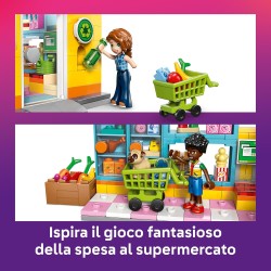 LEGO Friends 42680 Minimarket di Heartlake City - Negozio Giocattolo con 2 Mini Bamboline, Cane, Registratore di Cassa, Accesso