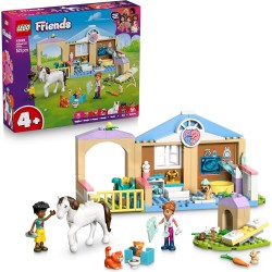 LEGO Friends 42696 Clinica Veterinaria Giocattolo per Animali - Gioco Didattico con Stalla per Cavalli, 2 Mini Bamboline, Cagno