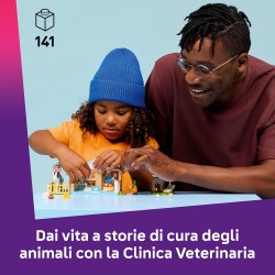 LEGO Friends 42696 Clinica Veterinaria Giocattolo per Animali - Gioco Didattico con Stalla per Cavalli, 2 Mini Bamboline, Cagno