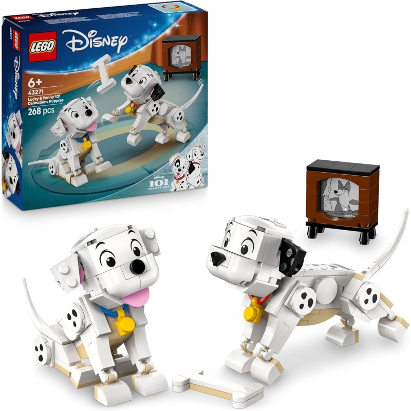 LEGO ǀ 43271 Disney Pongo e Peggy - La Carica dei Cento e Uno - Animali Giocattolo per il Gioco e l Esposizione - Figure con Te
