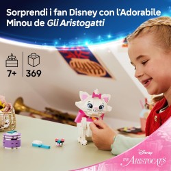 LEGO | 43286 Disney Adorabile Minou de Gli Aristogatti - Gatto Giocattolo con Accessori, incluso un Fiocco in Tessuto - Decoraz