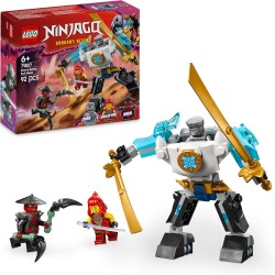 LEGO NINJAGO 71827 Mech da Battaglia di Zane - Figura Giocattolo Ninja Snodabile con 3 Minifigure con Armatura, Spade e Accesso