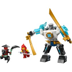 LEGO NINJAGO 71827 Mech da Battaglia di Zane - Figura Giocattolo Ninja Snodabile con 3 Minifigure con Armatura, Spade e Accesso