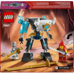 LEGO NINJAGO 71827 Mech da Battaglia di Zane - Figura Giocattolo Ninja Snodabile con 3 Minifigure con Armatura, Spade e Accesso
