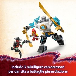 LEGO NINJAGO 71827 Mech da Battaglia di Zane - Figura Giocattolo Ninja Snodabile con 3 Minifigure con Armatura, Spade e Accesso