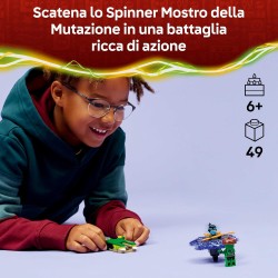 LEGO NINJAGO 71849 Nya Contro Spinner Mostro della Mutazione - Giocattolo Ninja Rotante con Lanciatore, Trottola da Combattimen