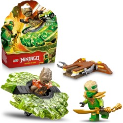 LEGO NINJAGO 71850 Lloyd Contro Spinner Mostro della Terra - Giocattolo Ninja Rotante con Lanciatore, Trottola da Combattimento