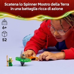 LEGO NINJAGO 71850 Lloyd Contro Spinner Mostro della Terra - Giocattolo Ninja Rotante con Lanciatore, Trottola da Combattimento