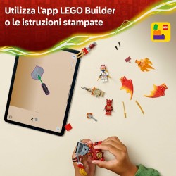 LEGO NINJAGO 71851 Battle Pack Mech Drago di Kai - Action Figure Giocattolo con 3 Minifigure e Katana Ninja