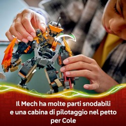 LEGO NINJAGO 71854 Mech della Missione di Cole e Drago Zane - Giocattolo Ninja con Action Figure, 3 Minifigure e Spade