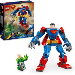 LEGO 76302 DC Mech di Superman Contro Lex Luthor - Action Figure Giocattolo del Supereroe Snodabile con 2 Minifigure