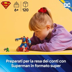 LEGO 76302 DC Mech di Superman Contro Lex Luthor - Action Figure Giocattolo del Supereroe Snodabile con 2 Minifigure