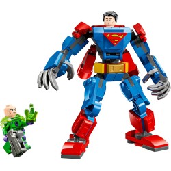 LEGO 76302 DC Mech di Superman Contro Lex Luthor - Action Figure Giocattolo del Supereroe Snodabile con 2 Minifigure