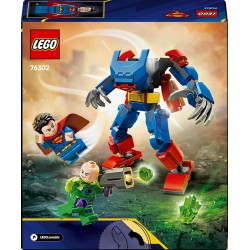 LEGO 76302 DC Mech di Superman Contro Lex Luthor - Action Figure Giocattolo del Supereroe Snodabile con 2 Minifigure