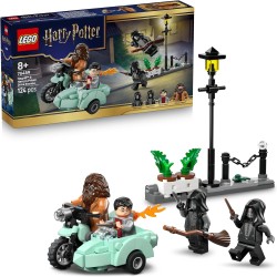 LEGO 76459 Harry Potter Fuga da Privet Drive di Hagrid e Harry - Moto Giocattolo con 4 Minifigure incl. 2 Mangiamorte e una Sce