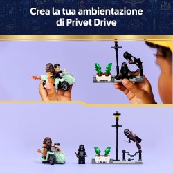 LEGO 76459 Harry Potter Fuga da Privet Drive di Hagrid e Harry - Moto Giocattolo con 4 Minifigure incl. 2 Mangiamorte e una Sce