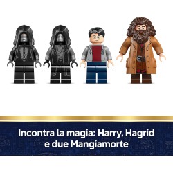 LEGO 76459 Harry Potter Fuga da Privet Drive di Hagrid e Harry - Moto Giocattolo con 4 Minifigure incl. 2 Mangiamorte e una Sce