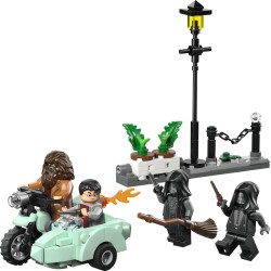 LEGO 76459 Harry Potter Fuga da Privet Drive di Hagrid e Harry - Moto Giocattolo con 4 Minifigure incl. 2 Mangiamorte e una Sce