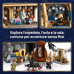 LEGO 76463 Harry Potter Castello di Hogwarts: Ala dell’Infermeria Giocattolo - Kit di Modellismo Fai da Te con 7 Minifigure tra