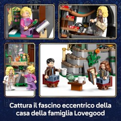 LEGO 76467 Harry Potter La Casa di Luna Lovegood Giocattolo - Modellino in Miniatura con Mattoncino Luminoso e 5 Minifigure - D