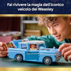 LEGO 76470 Harry Potter Ford Anglia Volante Incantata - Regalo Festa del Papà - Modellino di Macchina Giocattolo con Harry e Ro