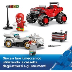 LEGO 77118 Sonic the Hedgehog Auto di Silver vs. Monster Truck di Knuckles Giocattolo - Include 2 Minifigure e 2 Chaos Emeralds