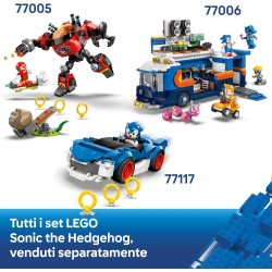 LEGO 77118 Sonic the Hedgehog Auto di Silver vs. Monster Truck di Knuckles Giocattolo - Include 2 Minifigure e 2 Chaos Emeralds