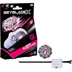 Hasbro Beyblade X, Set Starter Pack Brush Fox J 9-70GR CX con Trottola bey di Attacco e Lanciatore