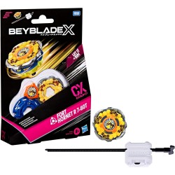 Hasbro Beyblade X, Set Starter Pack Fort Hornet R 7-60T CX con Trottola e Lanciatore