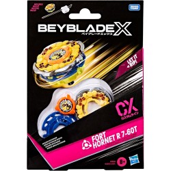 Hasbro Beyblade X, Set Starter Pack Fort Hornet R 7-60T CX con Trottola e Lanciatore