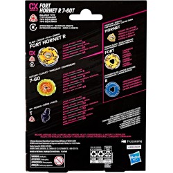 Hasbro Beyblade X, Set Starter Pack Fort Hornet R 7-60T CX con Trottola e Lanciatore