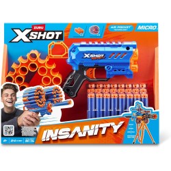 Zuru - XSHOT INSANITY MICRO Micro blaster con 24 freccette e potente pistola per freccette tascabile con portata di 30 m, 36795