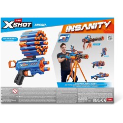 Zuru - XSHOT INSANITY MICRO Micro blaster con 24 freccette e potente pistola per freccette tascabile con portata di 30 m, 36795